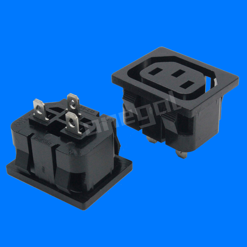 现货 DB-F 电源插座C13/C14公座母座 电动车品字尾接口  品字插座