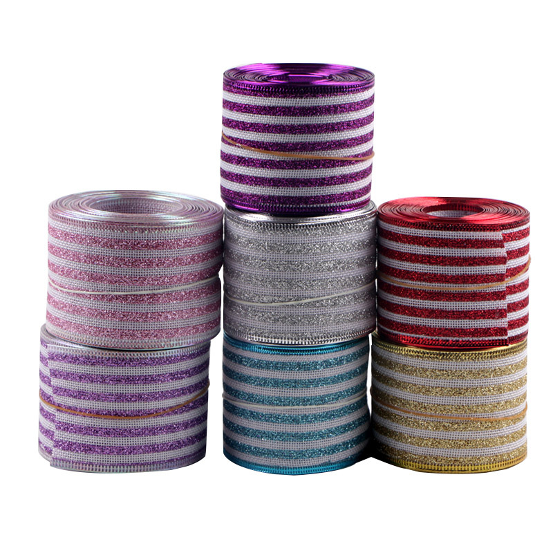 Simi silk glitter imitation linen ribbon...