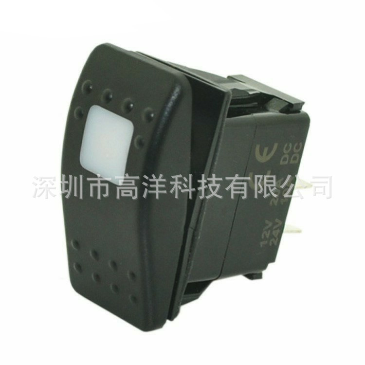 自复位2档汽车房车电源电器控制 12V20A24V10A 船形按键开关白光