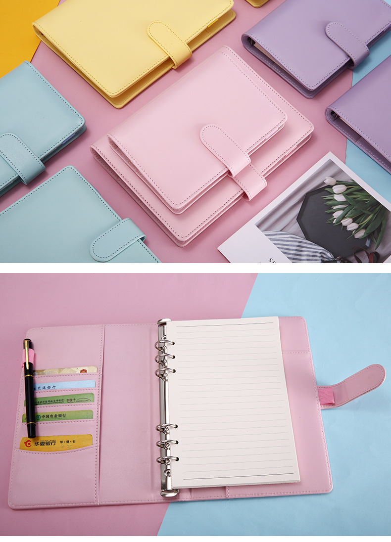 Creative Solid Color Macaron Student Stationery Loose-leaf Notebook display picture 3