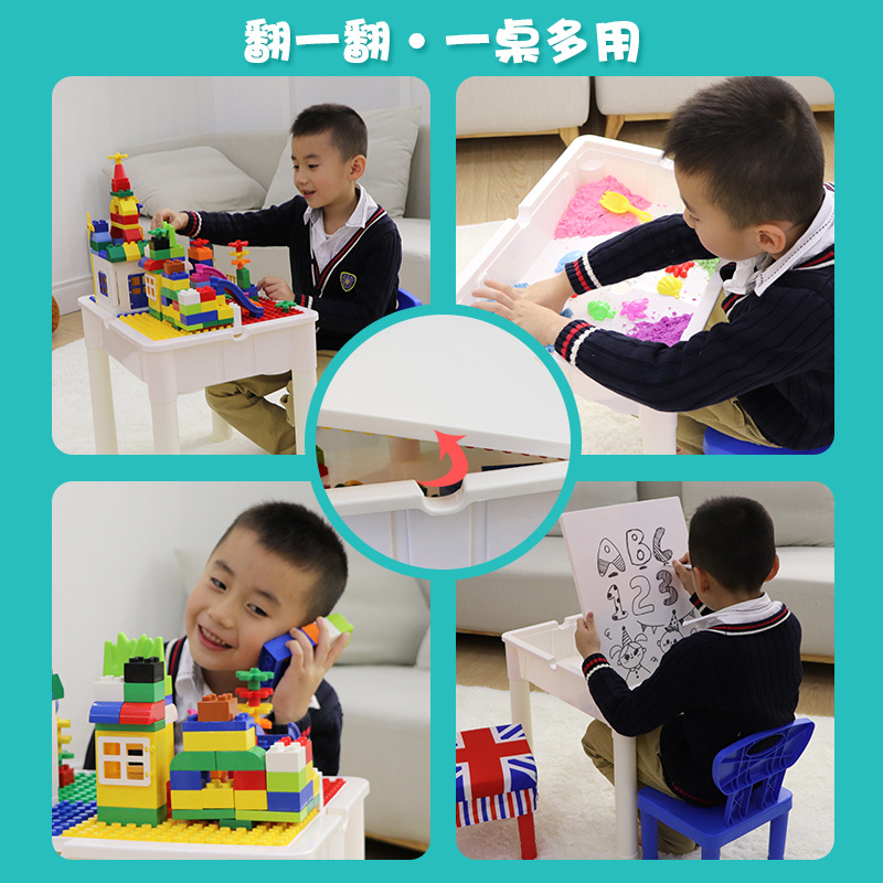 Wholesale multi-functional building block table large particle enlightenment drawing board wall children's early education educational toy table