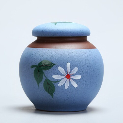 Hand-painted tea cans, household ceramic tea cans, small Pu'er tea boxes, portable storage sealed cans
