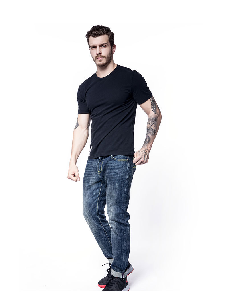 Herren T-shirt Aus Baumwolle Mit Rundhalsausschnitt Kurzarm_voghion.com