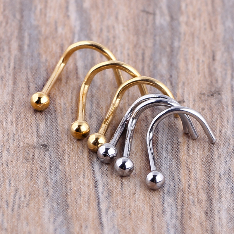 Fashion Solid Color Stainless Steel Nose studs 1 Piece
