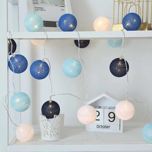 Cotton Ball Light String Festival Decoration Ins Girl's Room Decor Wedding Anniversary Declaration Ball Light LED Color Light String