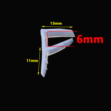 无框阳台玻璃门密封淋浴室挡水条H F UD 转角型硅胶条 F型内卡6mm