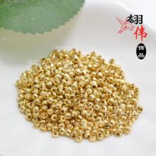 DIY饰品配件 铜镀18K金 切花珠 西瓜珠 手工用珠隔珠金珠切面珠