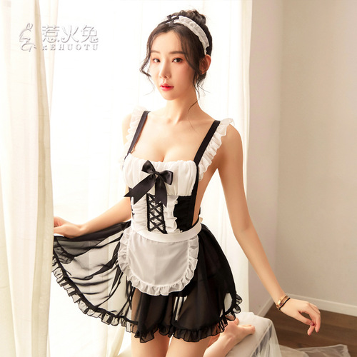 Illuminating Rabbit's New High-End Sexy Cute Maid Uniform Temptation Passionate Maid Servant Erotic Lingerie Set for International Trade Quality
