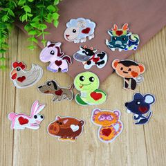 Jianxing Computer Embroidered Patch Cute Animal Clothing Accessory Fabric Decorative Buttonhole Reinforcement 12 Zodiac Embroidery Fabric Patch