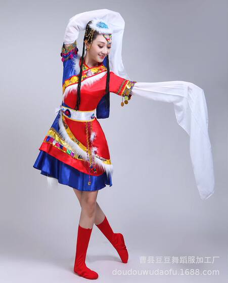 2019 New Tibetan Dance Costume Female Ethnic Dance Costume Performance Costume Mongolian Minority Stage
