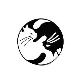 WISH爆款 创意猫胸针 黑白猫咪合抱动物胸针 牛仔包包饰品别针