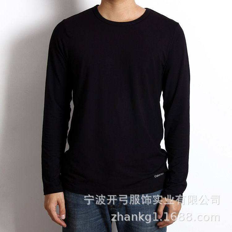 纯棉圆领长袖T恤现货广告衫 190g孟加拉进口精梳棉长袖圆领T恤