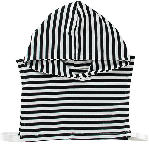 Korean summer new style retro striped hooded shawl fake collar