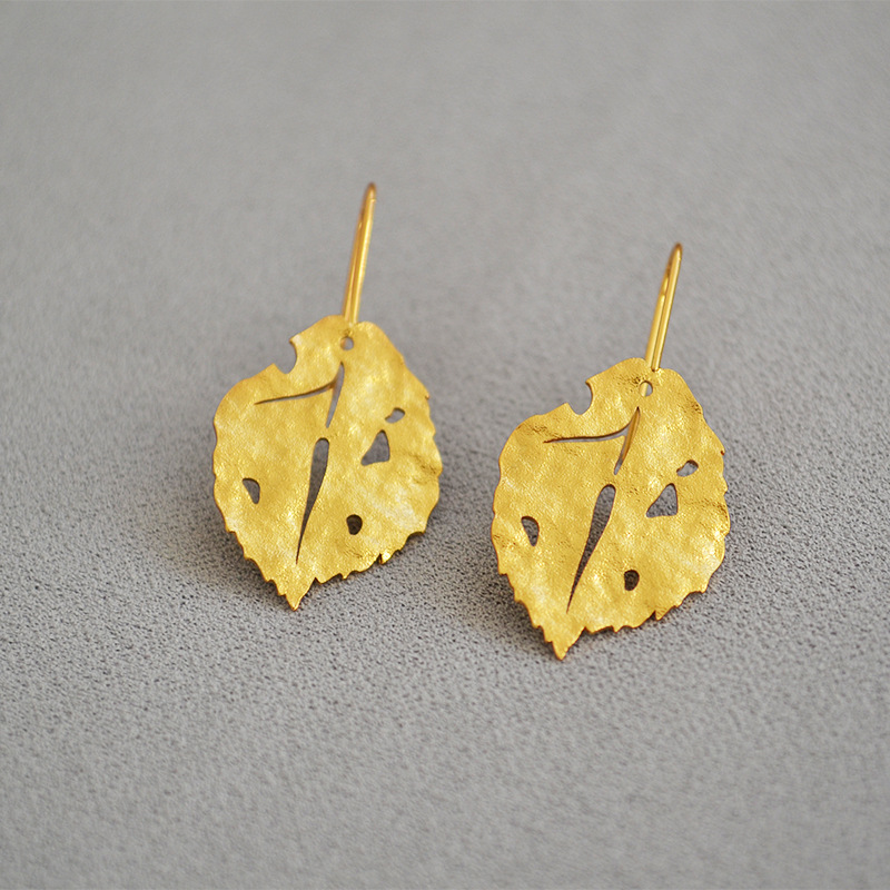 Elegant Retro Leaf Copper Plating Drop Earrings display picture 6