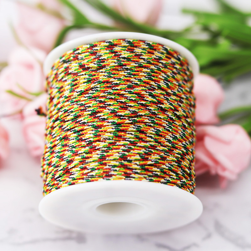 DIY玉线ABCD五色线手工编织绳五彩线手链五彩加金线菩提串珠绳金-阿里巴巴