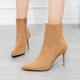 615-a2 pointed high-heeled boots fine with short boots female han edition of the new autumn/winter suede boots boots. Lady naked and boots