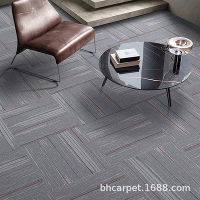 办公室地毯方块拼接商用写字楼服装店现代工程公司满铺条纹块毯|ms