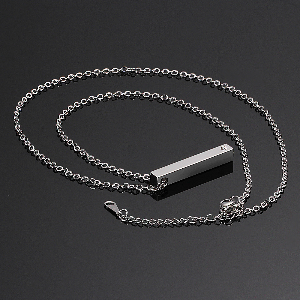 Unisex Gender Simple Style Customization Laser Engraving 304 Stainless Steel Plating Unisex Pendant Necklace Men Pendant Necklaces