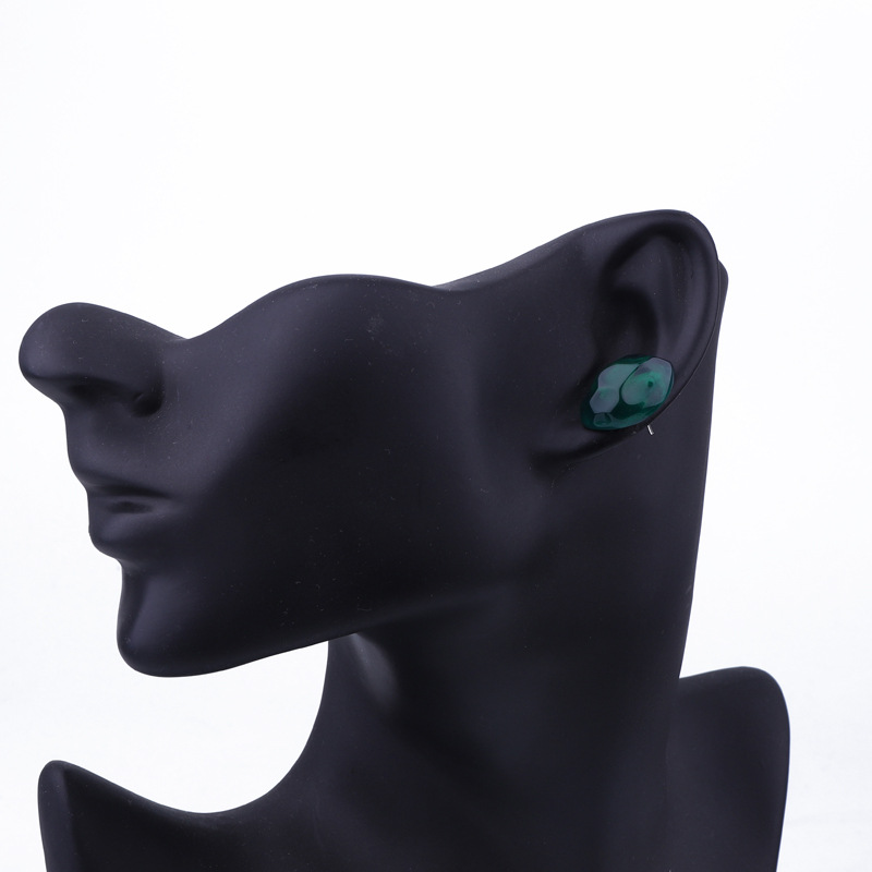New Jewelry Simple Green Eye Shape Earrings Resin Earrings display picture 4