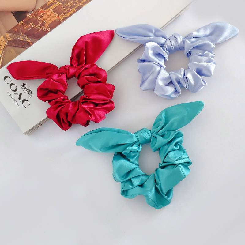 Satin Cloth Fashion Rabbit Ears Hair Scrunchies display picture 1
