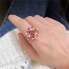 Rainbow ring, retro accessory, wish, European style