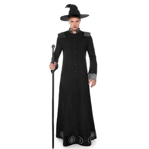 Men’s black classic wizard wizard prophet costume devil party cos stage costume