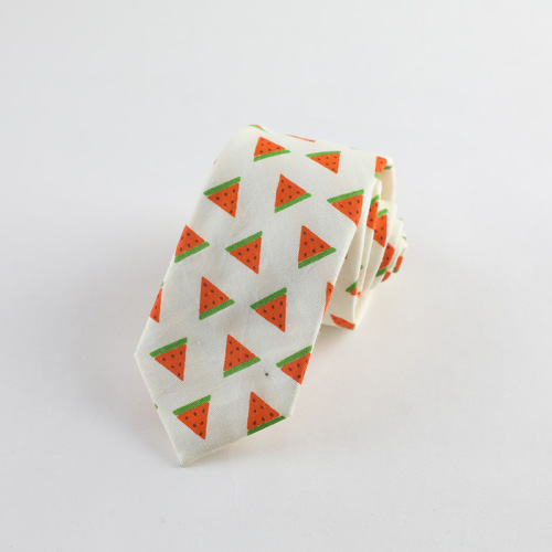 Cartoon tie cotton trendy fashion casual fruit pattern tie 6cm men and women cross-border supply