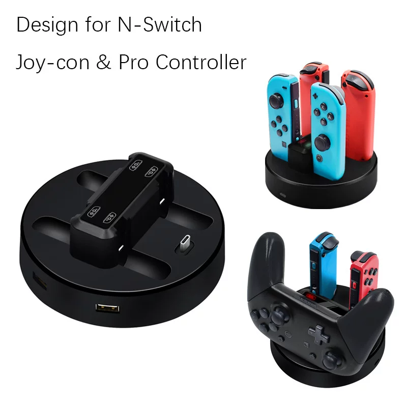 Nintendo Switch JoyCon ручка Four Charge Pro ручка держатель зарядка набор для Nintendo Switch