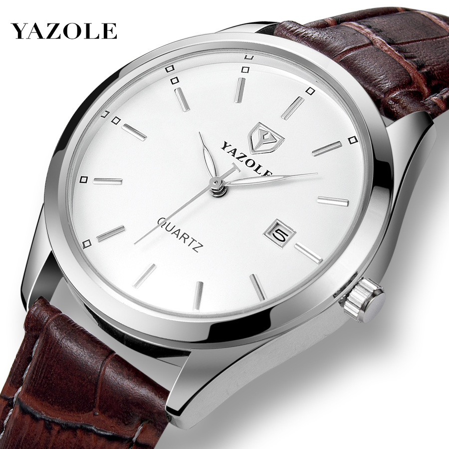 Yazole308 Calendar Fashion Waterproof Luminous Quartz Watch Korean Men's Watch Factory Direct Derivative Supply