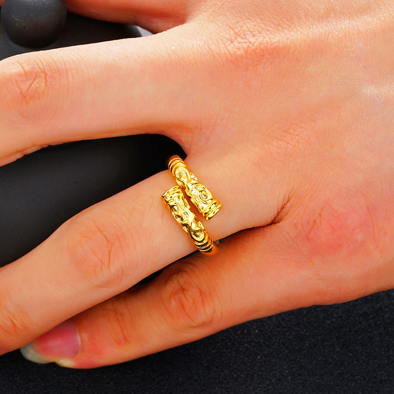 Vietnam oro Sun Wukong aro anillo hombres y mujeres oro aro palo pareja anillo popular zhizunbao anillo