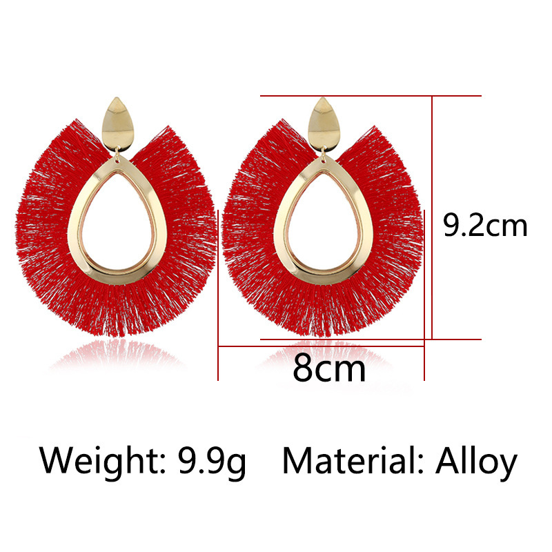 New Leaf Tassel Exaggerated Retro Water Drop Fan-shaped Fashion Autumn New Earrings Wholesale display picture 1