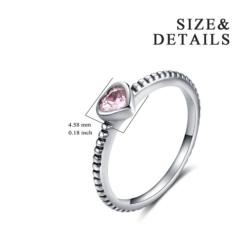 (Cross-border trading) модный аксессуар на День Святого Валентина сердце в форме, gemstone кольцо, подарок на день рождения, образец серебра 925