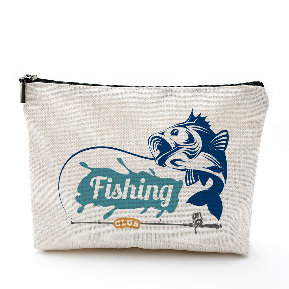 海洋化妆包防水棉麻 拉链袋化妆品饰品收纳袋 旅行洗漱用品收纳包