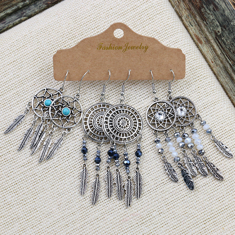 Alloy Material 1 Set Bohemian Geometric Plating Alloy Drop Earrings
