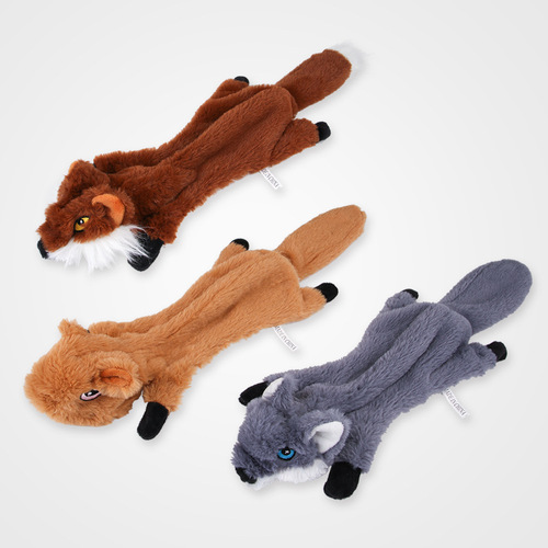 Creative new dog toys, bite-resistant, boredom-relieving, vocal, teething, fox, squirrel, plush pet supplies