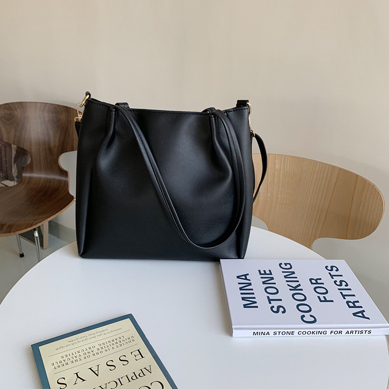 Damen Neue Mode Koreanische Ausgabe Tägliche Schulter Große Kapazität Einfache Tragetasche Student Handheld Umhängetasche_voghion.com