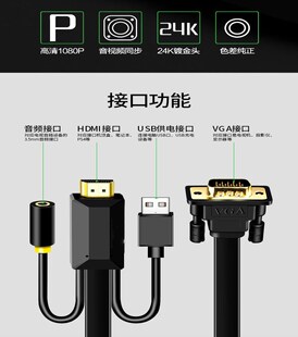 HDMI A���DVGA�� HDMI AM TO VGA M���往+AUX3.5��ҕ�l�D�Q�⾀