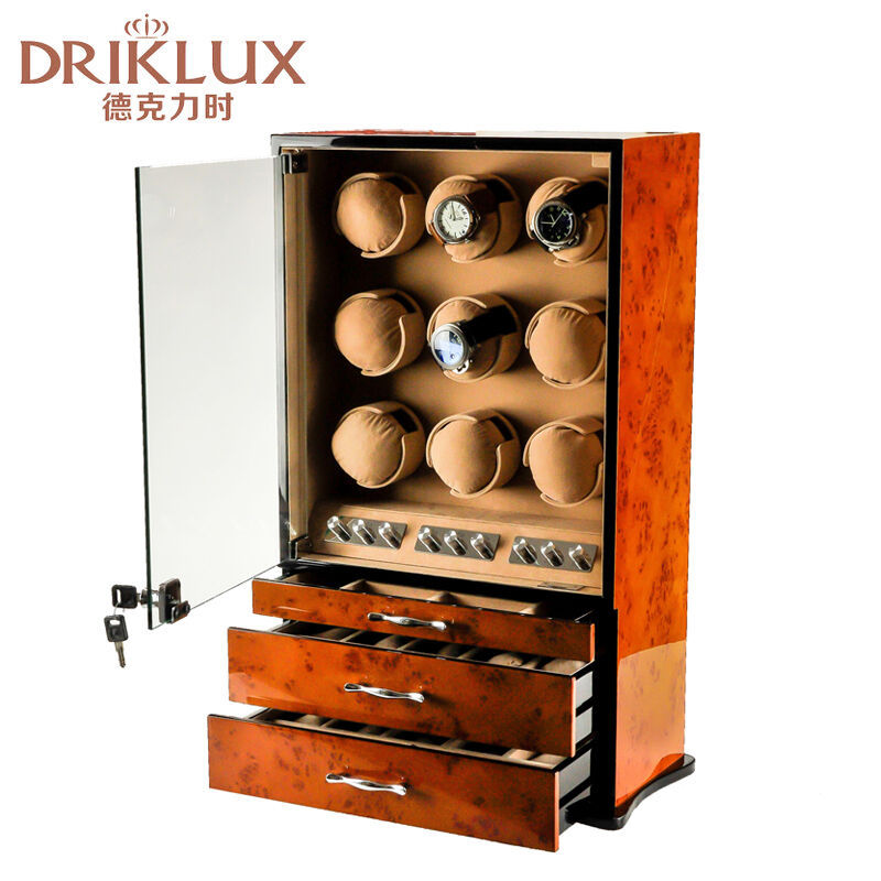DrikLux 9表位+小抽屉 摇表器马达盒 机械表展示收纳 珠宝首饰盒