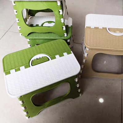 厂家批发 家用可折叠小凳子加厚耐摔塑料儿童凳 便携提手折叠凳