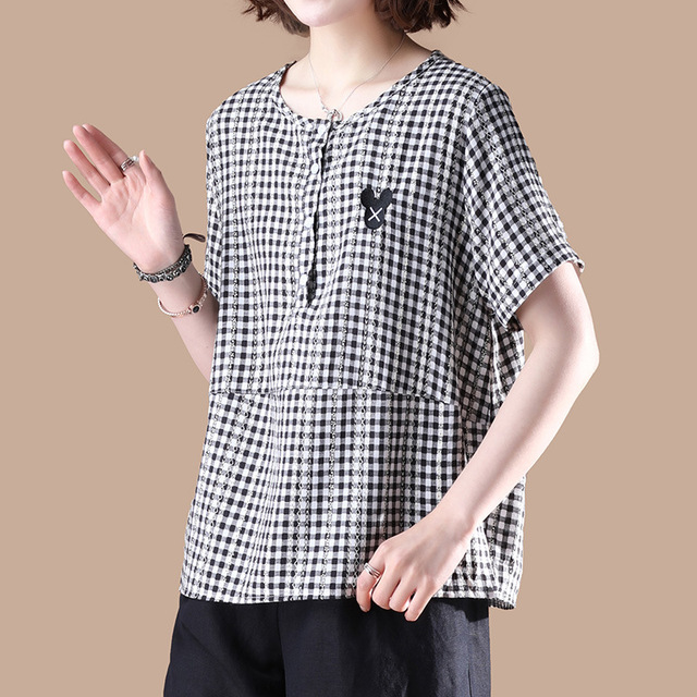 Loose T-shirt and Short Sleeve Women’s Summer Collar T-shirt