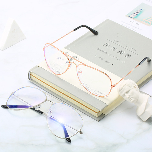 Finished myopia glasses for women with a degree of 50-600 degrees, literary retro toad glasses frames, anti-blue light flat glasses for men
