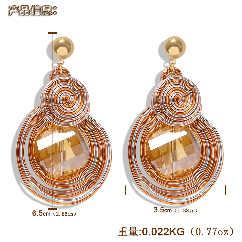 Explosive Alloy Gemstone Earrings display picture 1