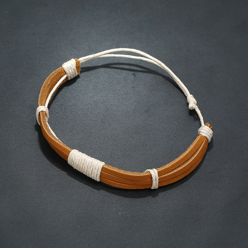 New vintage woven leather bracelet simple leather bracelet jewelry