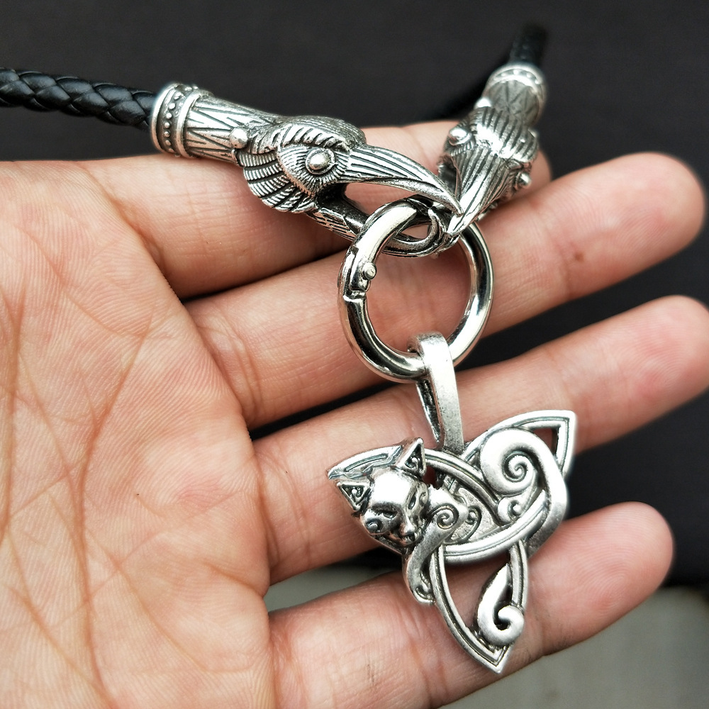 Collar nórdico vikingo triangular para mascotas, colgante de nudo celta irlandés, joyería talismán_voghion.com