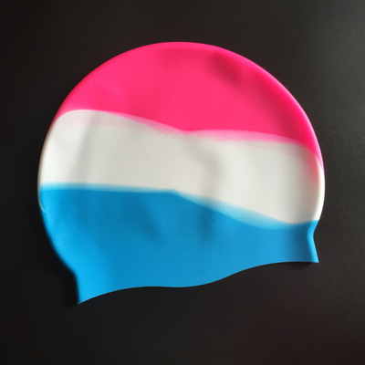 时尚新款硅胶泳帽 成人均码拼色撞色硅胶泳帽 可定制