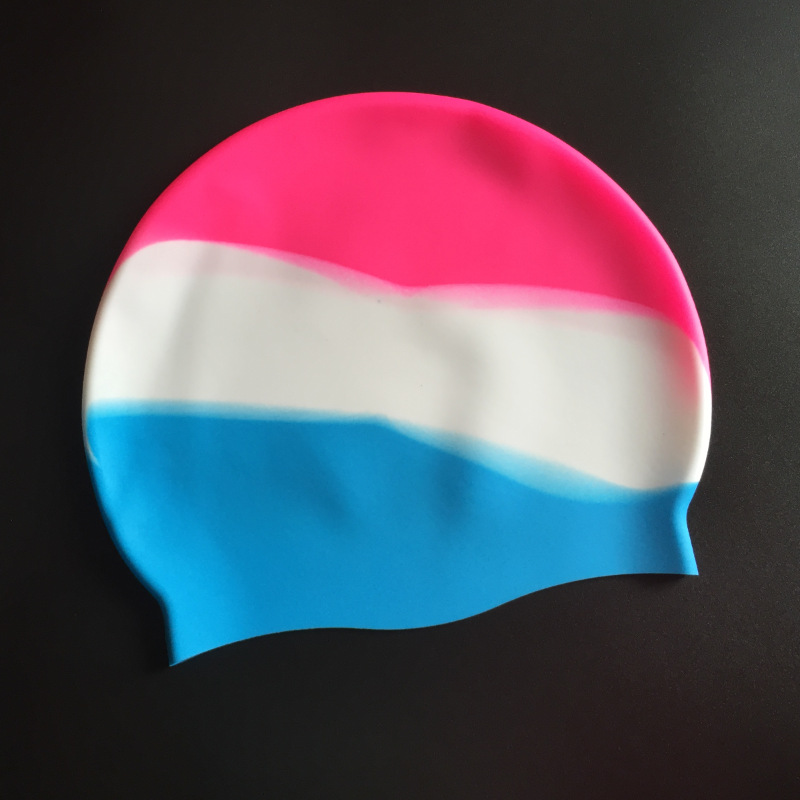 时尚新款硅胶泳帽 成人均码拼色撞色硅胶泳帽 可定制