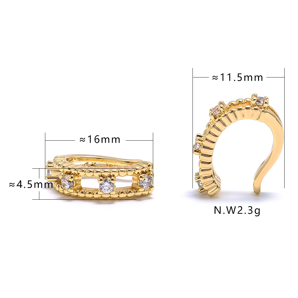 Fashion Simple Gold-plated Zircon Ear Clips Wholesale display picture 1