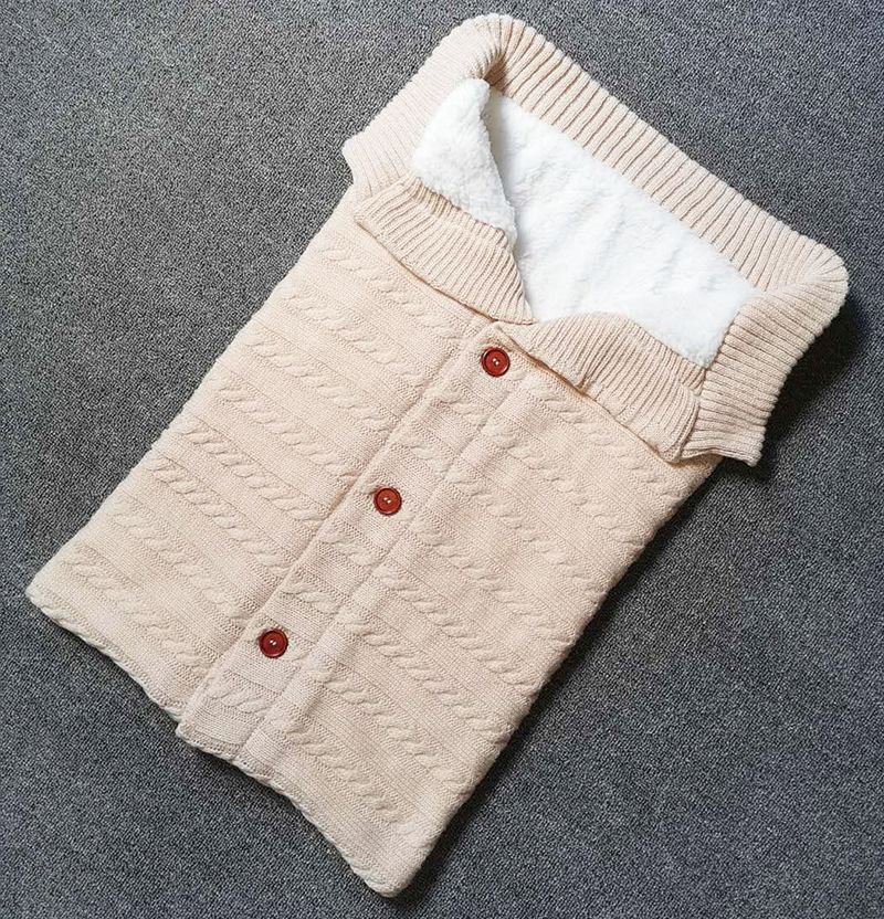 Cobertor do Bebê Bolsa de Dormir Envelope para Carrinho de Criança Quente Malha Recém-nascido Swaddle Envoltório Macio Infantil Bebê Footmuff Acessórios Cobertor 9 envoltório macio infantil saco de dormir bebê