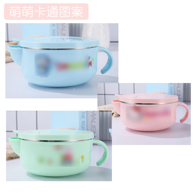 Customized Cartoon Water Injection Insulation Bowl Student Dormitory Stainless Steel Liner Lunch Box Constant Temperature Lid Children's Lunch Box