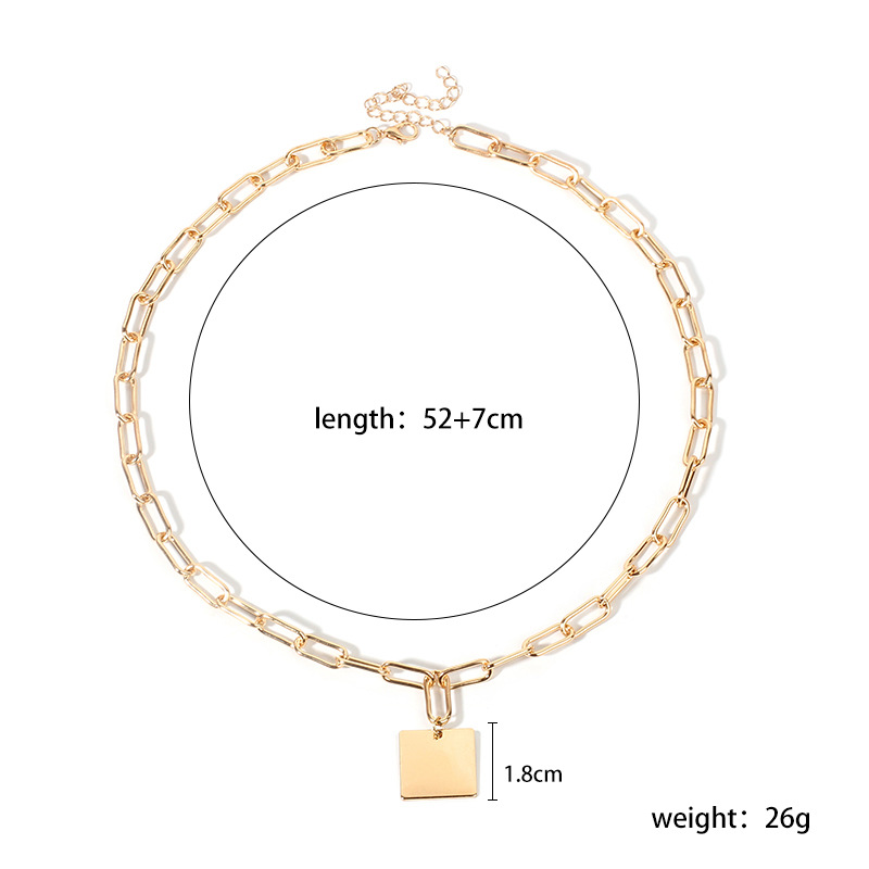28g Weight Necklace Classification Wedding, Travel Occasion Women'S Gender Gold, Silver Color Hot Selling Fashion Square  Necklace Wholesale 无